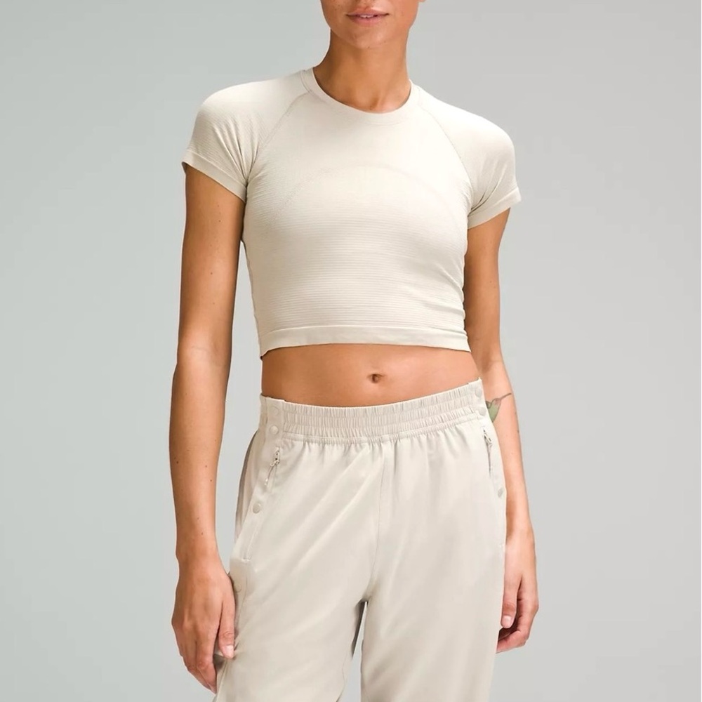 Lululemon Cropped Swiftly Mojave Tan Tee